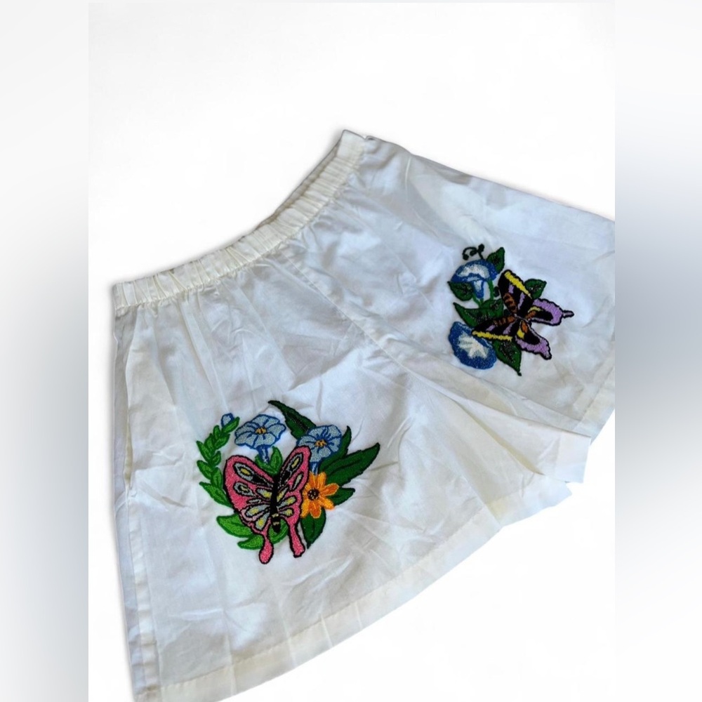 Vintage 60s/ 70s Carpet Tufted Butterfly Shorts, Size L/ XL